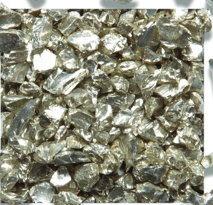 Macro photograph of reflective mirror aggregate chips