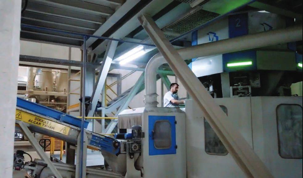 Conveyor and optical sorting line inside the processing plant