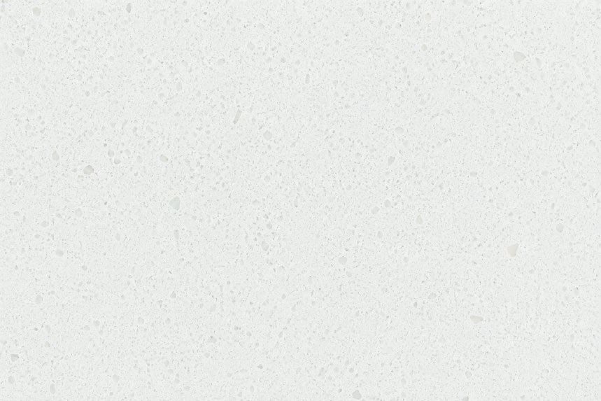 Engineered white quartz slab surface